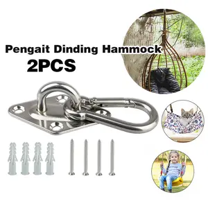 2 Set Gantungan Hammock / Gantungan Plafon /  Aerial Yoga Hammock /Pengait Hammock Dinding Stainless