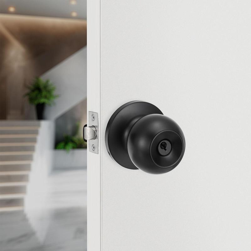 Privacy Door Handle, Round Door Handle with Screws, Modern Design Door Hardware, Door Handle Set for Home Bedroom Office 5