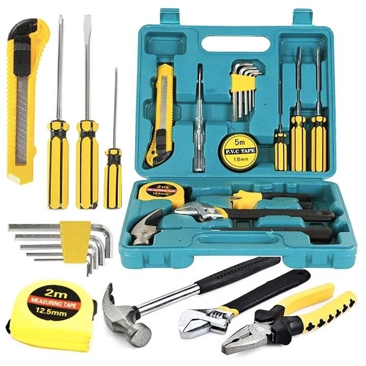 Bộ Dụng Cụ Sửa Chữa 16 Món Gồm Cờ Lê Kìm Búa Kéo Mỏ Lết Tua Vít Lục Giác Thước Đo Bút Thử Điện Đa Năng
