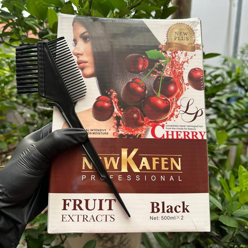  Thuốc NHUỘM PHỦ BẠC NÂU   ĐEN KAFEN không DÍNH DA   TẶNG KÈM LƯỢC NHUỘM   500ml x2 