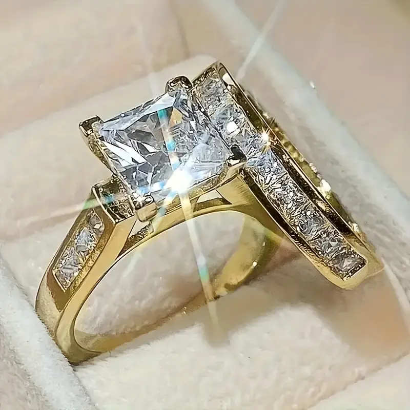 Luxury 2pcs Stackable Ring Set With Shimmering Cubic Zirconia, Elegant Engagement/Wedding Band, Dual-Sided Party Decor Faux Jewelry mara  paris  ring anxiety  rings brilliant  earth state  men amber  heart promise elongated  cushion  engagement loitering 3