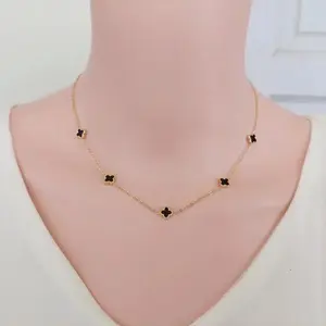 Kalung Titanium Wanita Model 5 Bunga Terlaris kekinian