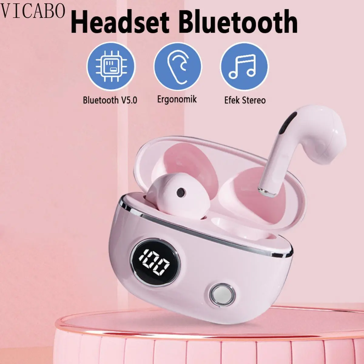 TWS Bluetooth Earphones  Wireless, IPX5 Waterproof, Hi-Fi Stereo Sound with Charging Case, Bass-Enhanced Earbuds for Music Lovers and Active Lifestyles.dsa