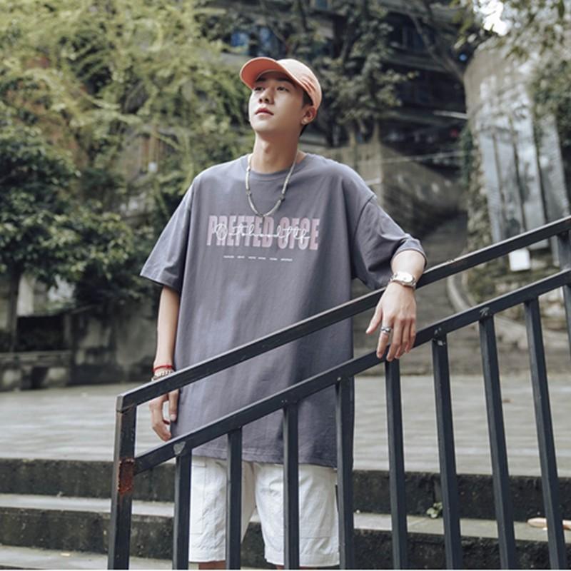 Áo thun unisex tay lỡ nam nữ phông form rộng teen cổ tròn oversize cotton giá rẻ basic đenl PREFTED 4