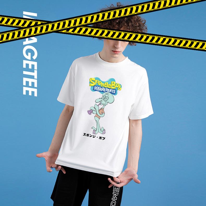 Product Introduction of Sponge crab boss baby boy and girl short sleeved T-shirt, big boy base shirt, children's couple outfit, parent-child T-shirt trend 30