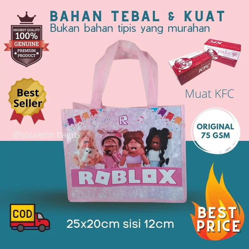 Tas Ultah Roblox (10 pcs) Tas Souvenir Ulang Tahun Roblox Murah Terlaris Goodie Bag Game Roblox Jakarta 5