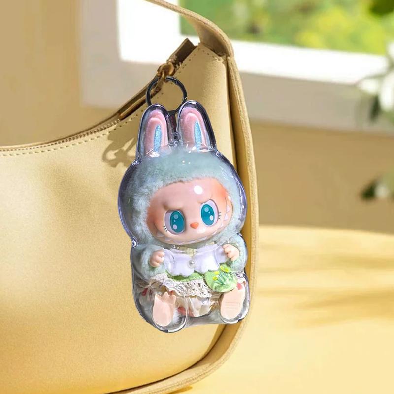Product Introduction of For Labubu Transparent Protective Cover Monster Elf Doll Cover Labubu 2 Dust Bag Pendant Doll Accessories Vinyl Doll Storage Box 24