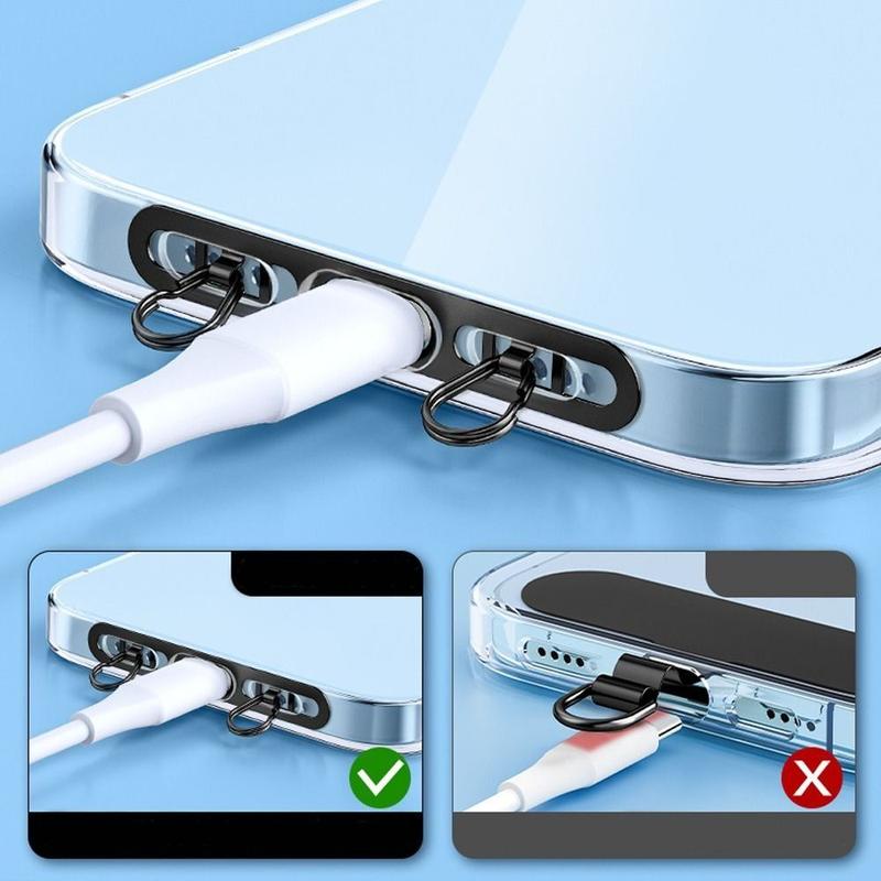Product Introduction of Universal Ultra-thin Phone Lanyard Tab Stainless Steel Double Buckle Gasket Mobile Phone Lanyard Patch Anti-fall Anti-lost Phone Lanyard Clip Patch for Mobile Phone 12