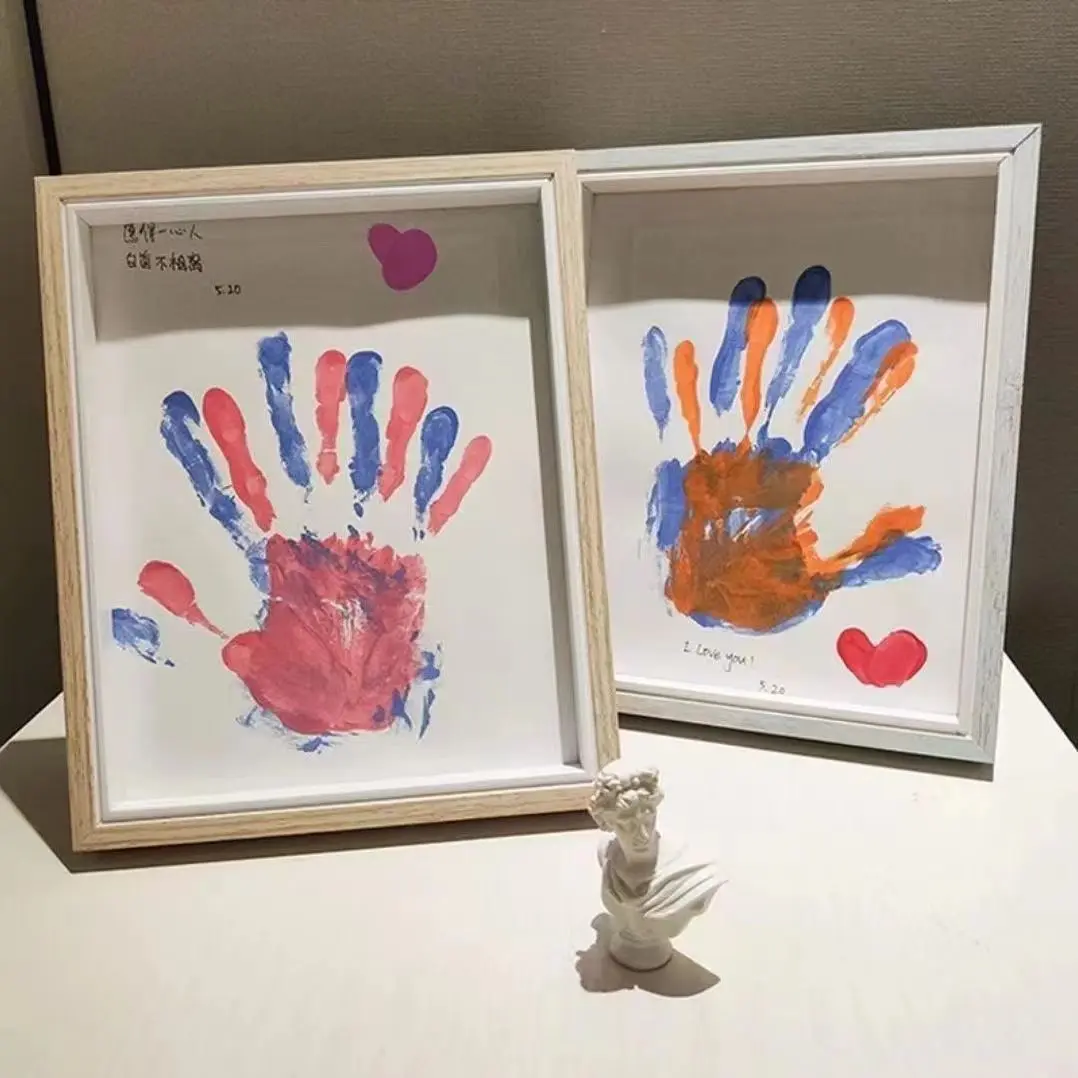กรอบรูปพิมพ์มือ, คู่รัก DIY, ทำด้วยมือด้วยสี, เหมาะสำหรับแฟนและวันวาเลนไทน์ 520 ของขวัญที่ระลึกแฟน, สำหรับแฟนสาว แขวน