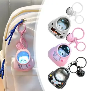 Ganci astronot Nyala LED Keychain Liontin Tas 3D Multifungsi Key Chains Lonceng Lucu Kucing