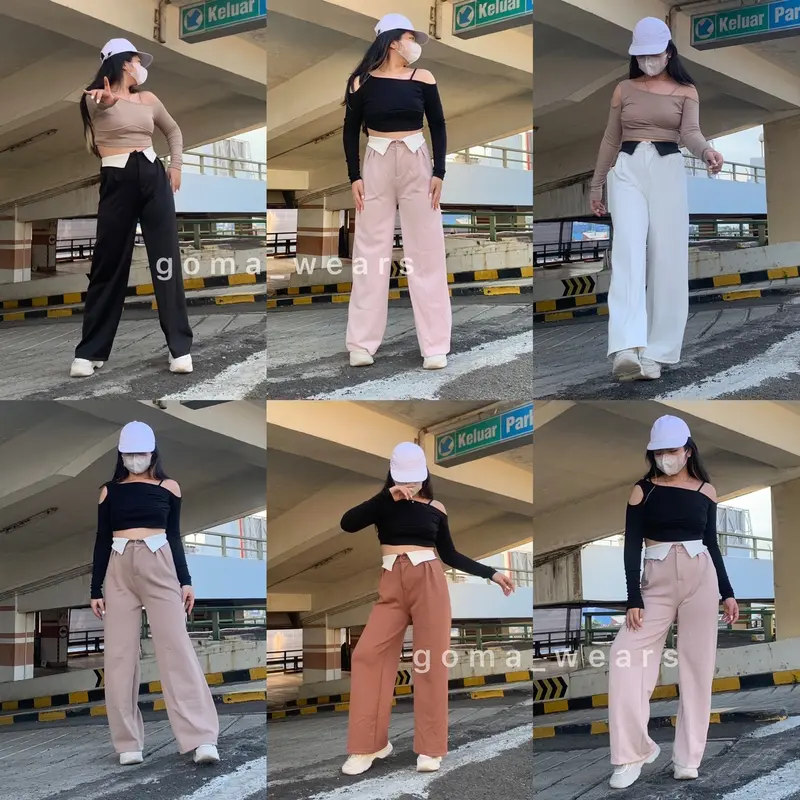 CLEARANCE SALE | Pamela Highwaist Pants Scuba Celana Wanita Stretch 2