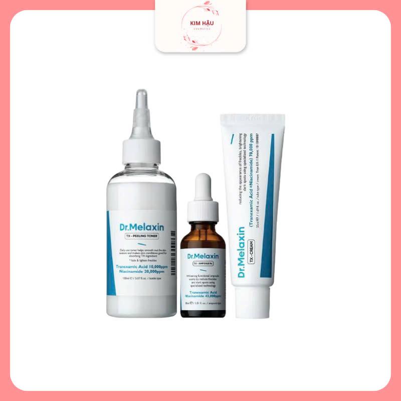 BỘ MỜ NÁM TÀN NHANG DR. MELAXIN MELAXIN - NƯỚC HOA HỒNG NÁM 150ml - TINH CHẤT DƯỠNG TRẮNG DA 30ml - KEM DƯỠNG TRẮNG DA 50ml Skincare Toner Son Serum Skincare Toner Làm Đẹp Da