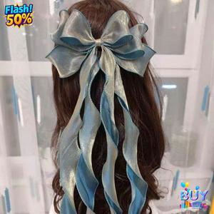 กิ๊บติดผมเจ้าหญิงนางเงือก สไตล์ญี่ปุ่น ซุปเปอร์สวย ริบบิ้นวูลล์เงา โบว์ใหญ่ โลลิต้าและฮั่นฝู โบว์ริบบิ้นยาว โบโบ สไตล์โบราณ สต็อกพร้อมปี 2025 เหมาะสำหรับผู้หญิงขั้นสูง