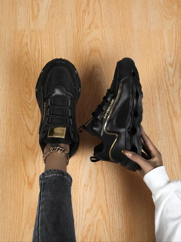 Women's Fashionable Lace Up Platform Sneakers, Casual Comfortable Breathable Sports Running Shoes, Female All-match Round Toe Sneakers for Daily Wear 7