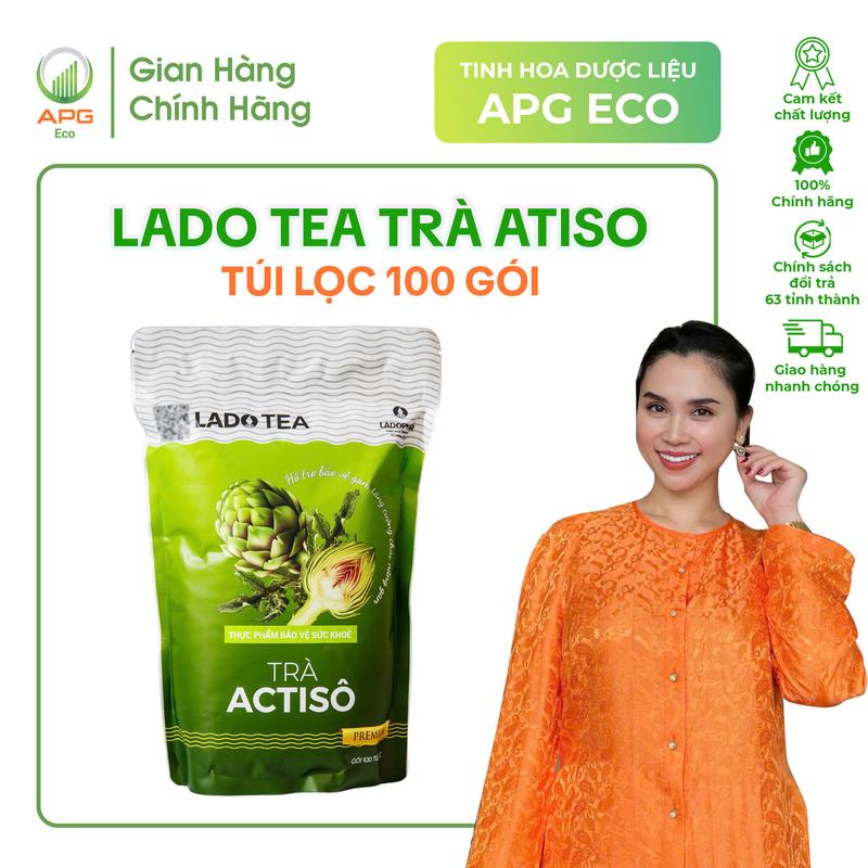 Trà Atiso Ladophar Gói Zip 100 túi lọc hỗ trợ làm mát thanh lọc
