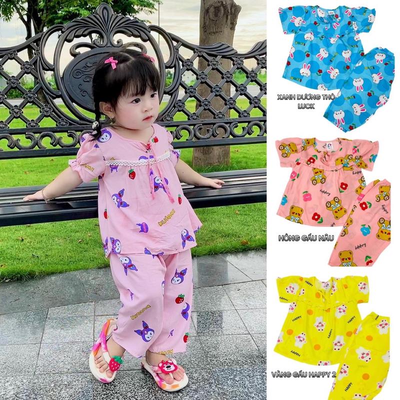 (NGẪU NHIÊN) COMBO 3-5 BỘ ĐỒ BỘ TOLE LANH 2 DA TAY NGẮN QUẦN DÀI BÉ GÁI - TNQD NƠ