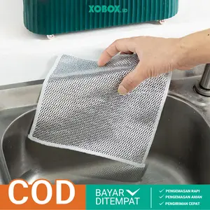 Kain Lap Dapur Kawat Sikat Cuci Piring Pembersih Kerak Panci Serbaguna HM1013