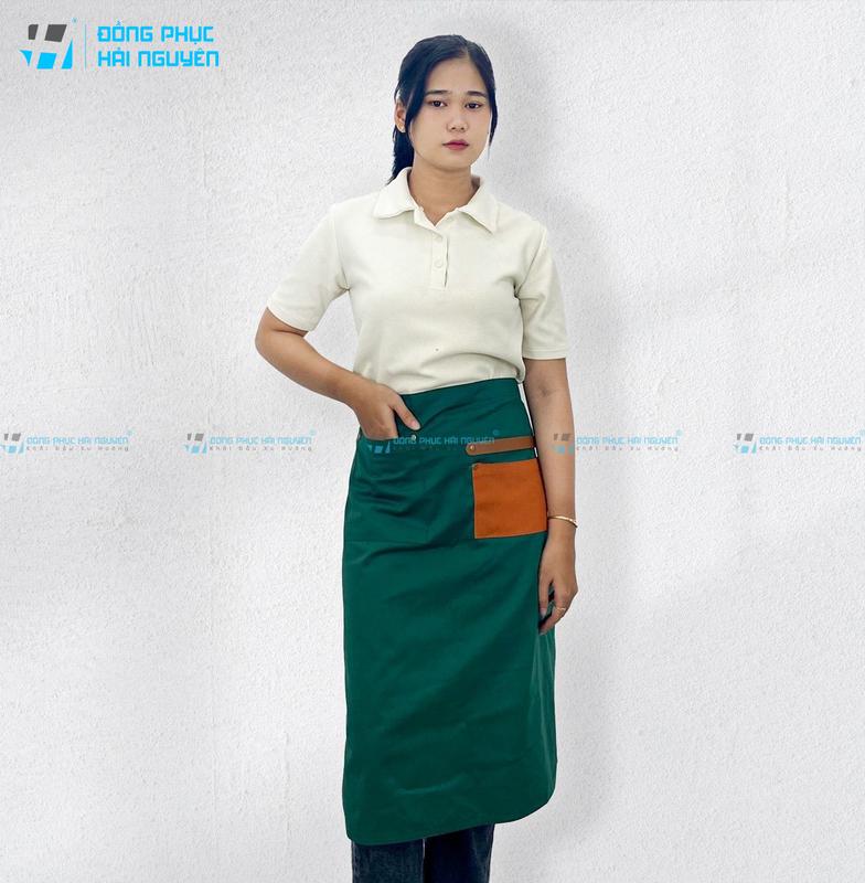 Tạp dề bếp tạp dề phục vụ 70cm dành cho Nam Nữ vải kaki cotton