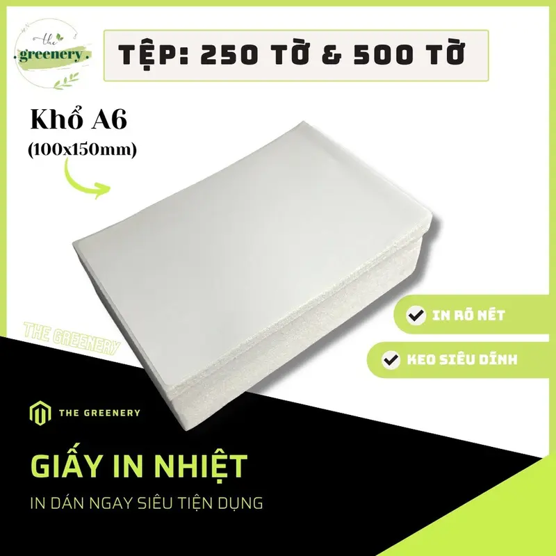 Giấy In Nhiệt khổ A6(100x150mm) 500Tờ/Tệp dùng để in đơn hàng trên sàn TMĐT In Tem Tự Dính Dán Ngay 1
