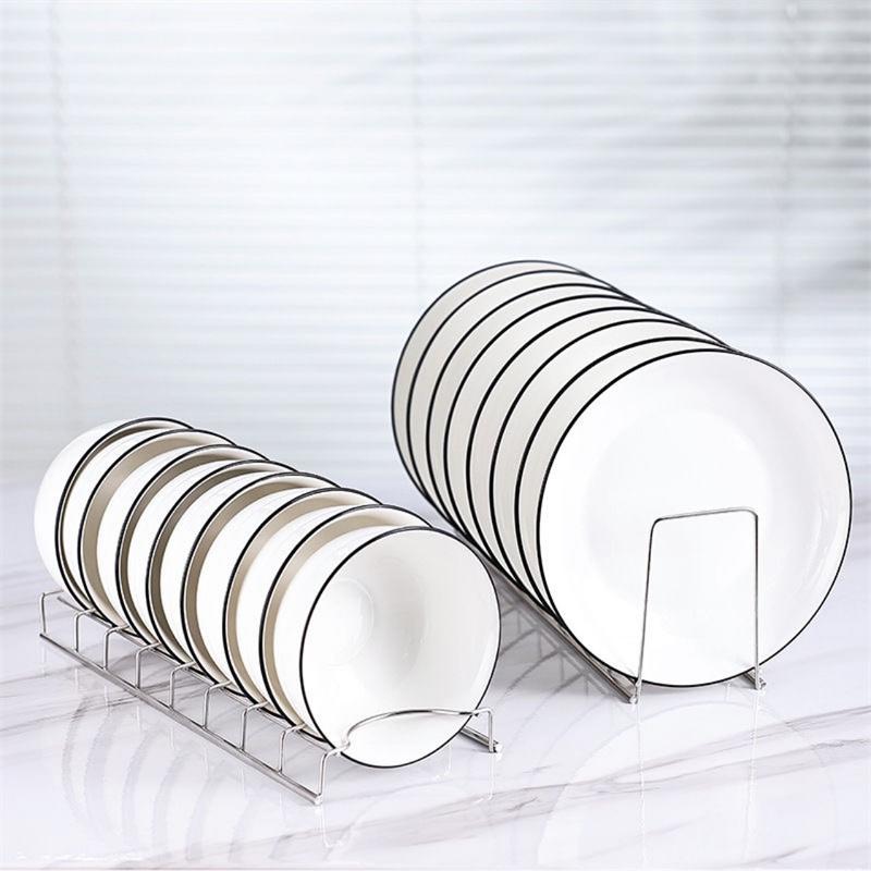 Product Introduction of 1PCS Stainless Steel Dish Rack Kitchen Dish Pan Plate Draining Rack Organiser 3