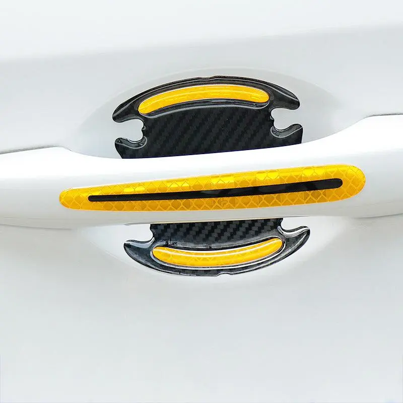 Car Door Handle Protective Sticker, Car Door Handle Anti-scratch Strip, Reflective Car Door Handle Protector, Car Exterior Accessories