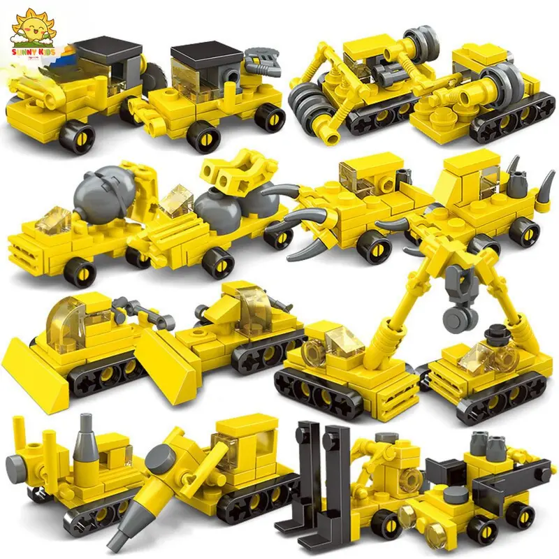 Đồ chơi lắp ráp mô hình xe Công Trường, 2 IN 1, chi tiết chắc chắn, đa dạng 16 mẫu xe mô hình đồ chơi - Sunny Kids 2