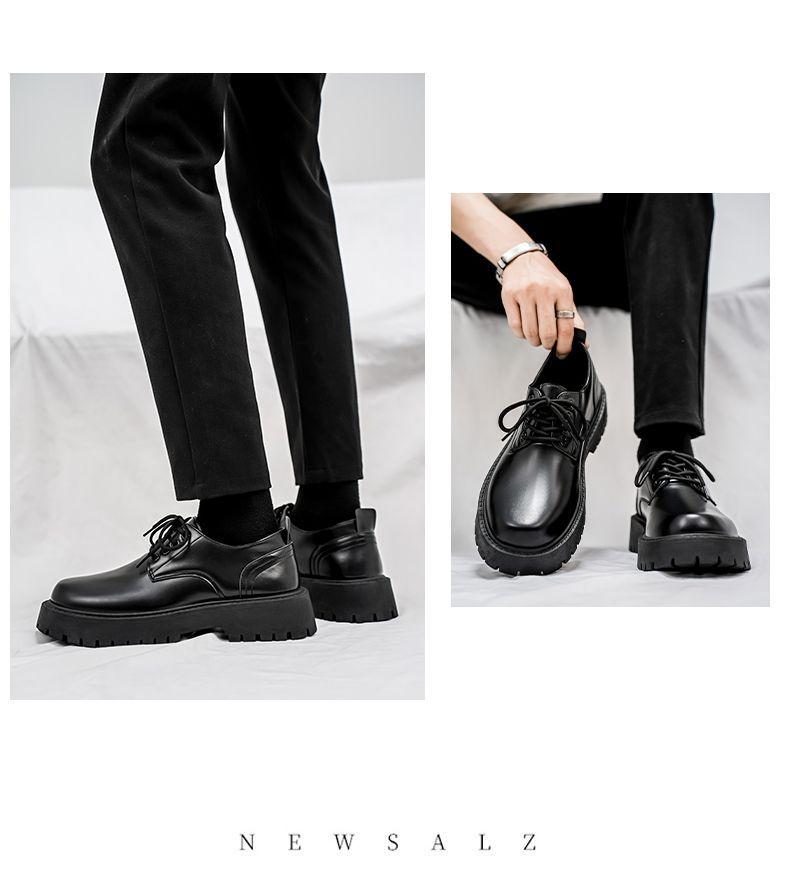 Product Introduction of 2024 Men's Leather Shoes Business British Style Derby Shoes Autumn Big Toe Casual Fashion Shoes New Leather Shoes Raise the Bottom Women 23