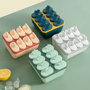 BISA COD H5975 Cetakan Ice Cream / Cetakan Es Batu Dengan Tutup / Cetakan Es Krim Stik / Cetakan Es Krim 8 Slot / Es Loli DIY Plastik Kitchenware