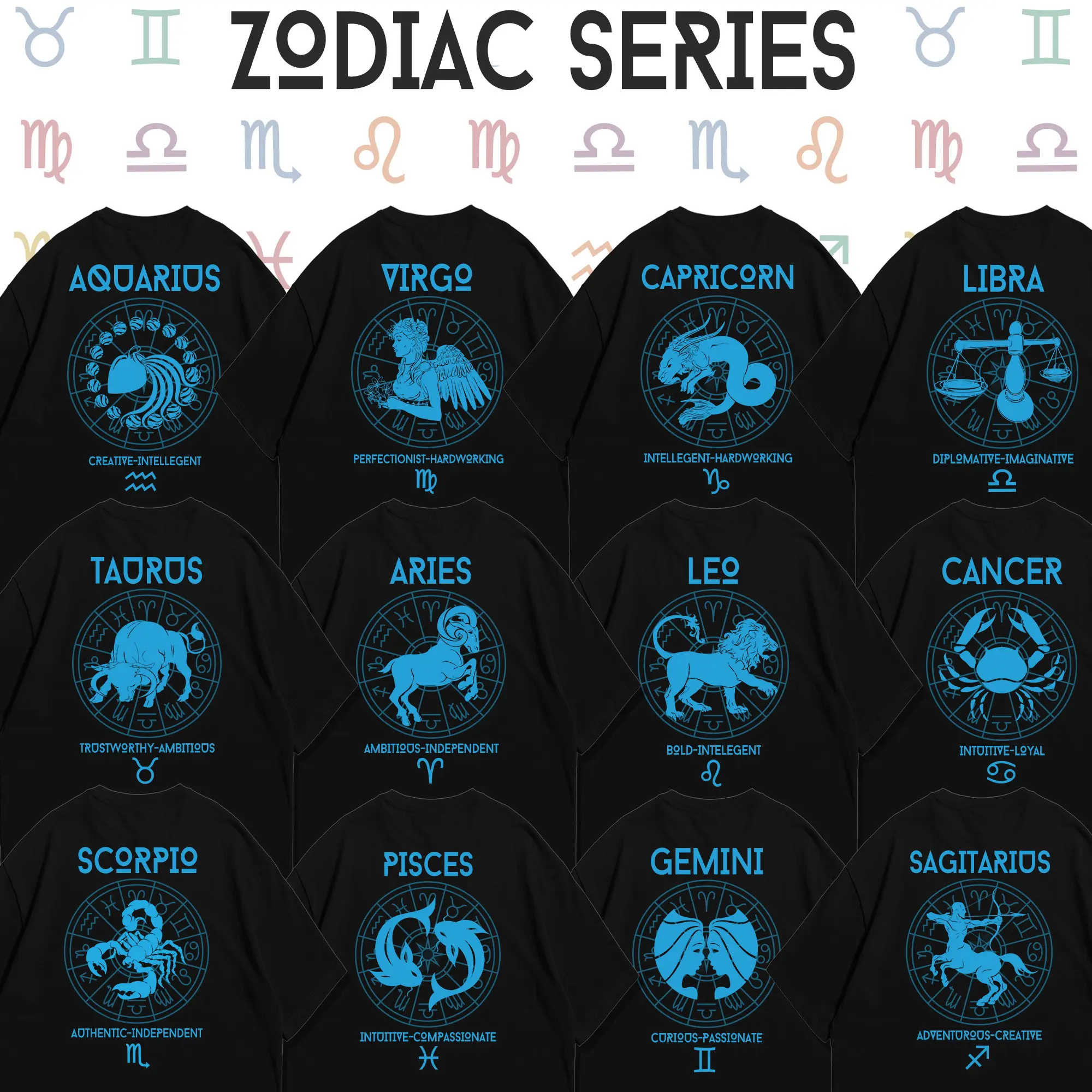 Kaos Zodiak Zodiac Series - Kaos Distro Pria