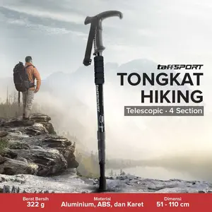 Tongkat Hiking Telescopic Trekking Pole Aluminium 110cm - E4102 TaffSPORT