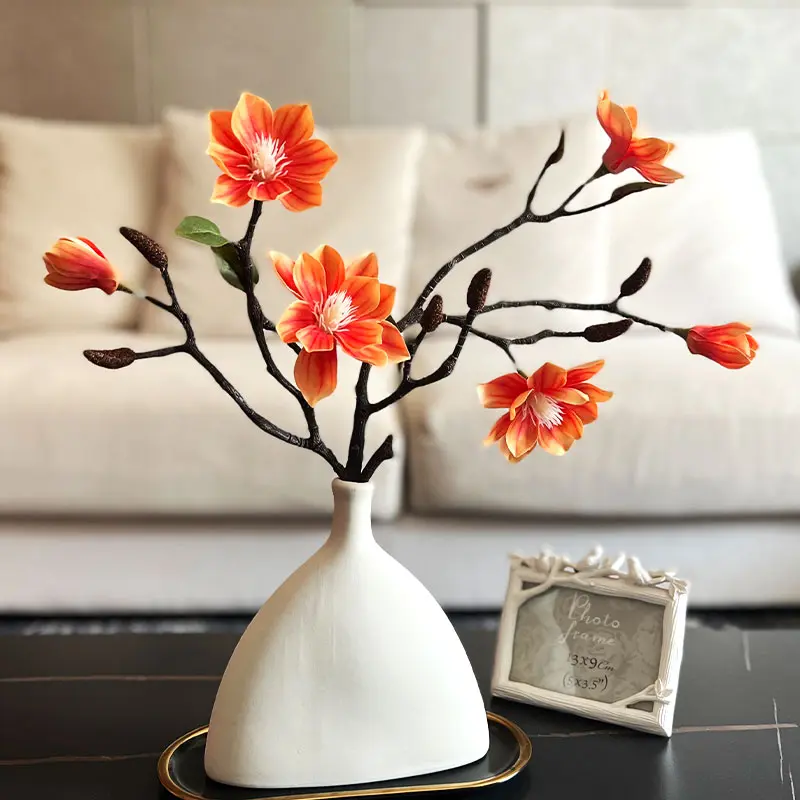 Hoa Mộc Lan Mô Phỏng, Đồ Trang Trí Hoa Giả, Phong Cách Cổ Điển Trung Quốc Mới, Thích Hợp Cho Phòng Khách, Bàn Ăn, Cửa Vào, Bàn Cà Phê, Đồ Nội Thất Bàn Thư Pháp