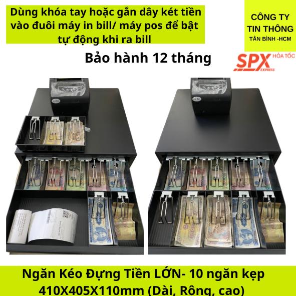 Két Tiền Siêu thị Tự Động Lớn 10 Ngăn- Ngăn Kéo Đựng Tiền Thu Ngân