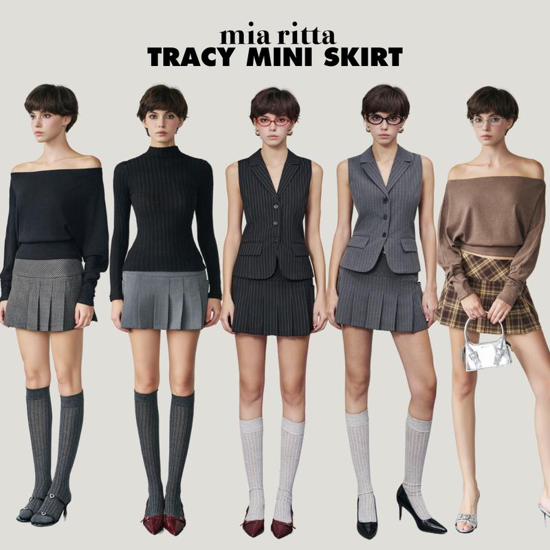 Chân váy xếp li Tracy Mini Skirt Mia Ritta V1073 - Chân váy ngắn cạp trễ phối túi bên hông - Chân váy tennis xếp li