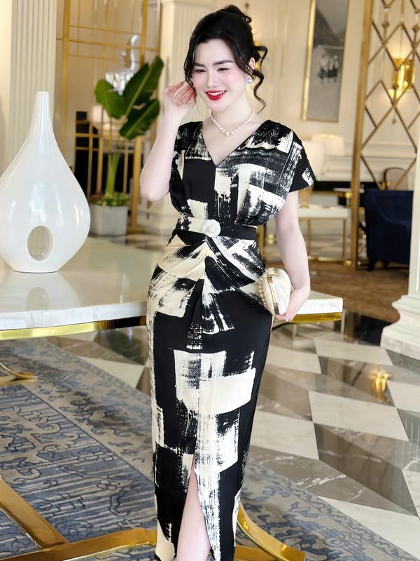 [MIỄN SHIP] MDU4467 Váy Lụa Mango 2 Lớp - Thiết Kế Cổ Chữ V Khoét Nhẹ Tôn Lên Vẻ Đẹp Dành Cho Nữ Women Dress