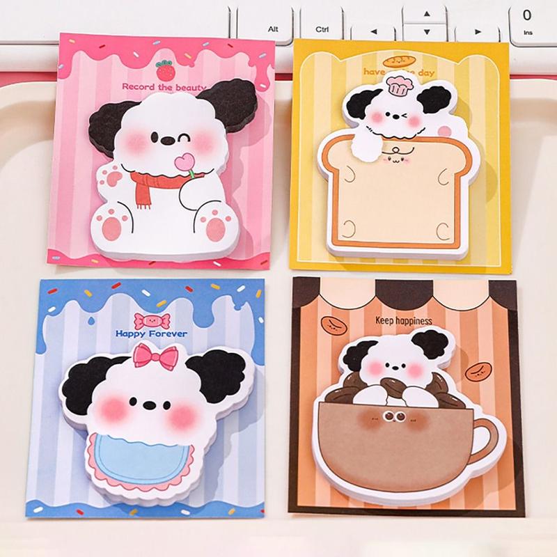 30Sheets Kawaii Puppy Sticky Notes Stationery Cartoon Notebook Notepad 1