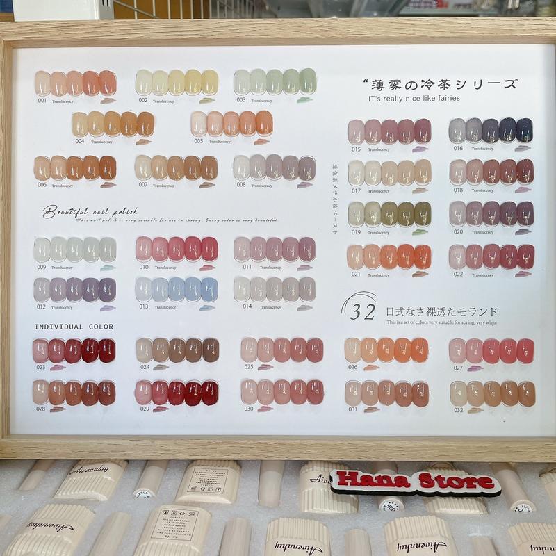 Set sơn gel thạch đục 32 màu Aivennhuy, kèm bảng màu gỗ