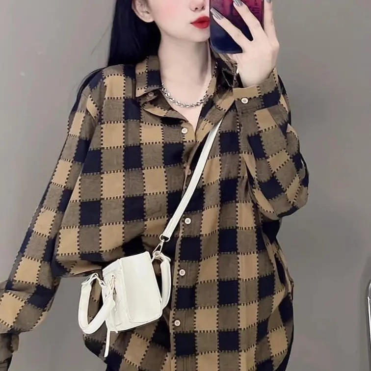 Áo sơ mi Nữ chất cotton mềm mịn tay dài mặc đi chơi mặc đi làm đều được Women Top áo kiểu bèo nhún