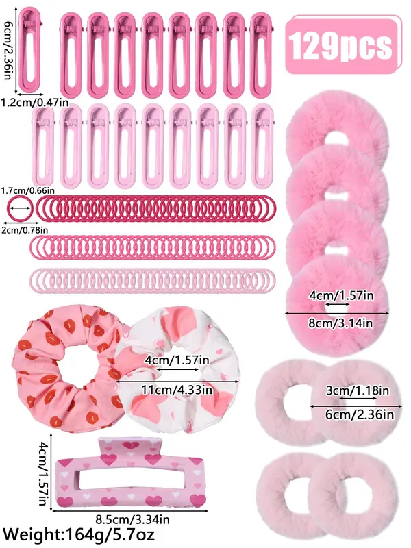 Cute Hair Accessories Set, Including Hair Ties, Hair Clips, Hair Claws, Hair Accessories for Women & Girls, Minimalist Headwear Suitable for Thick Hair 1