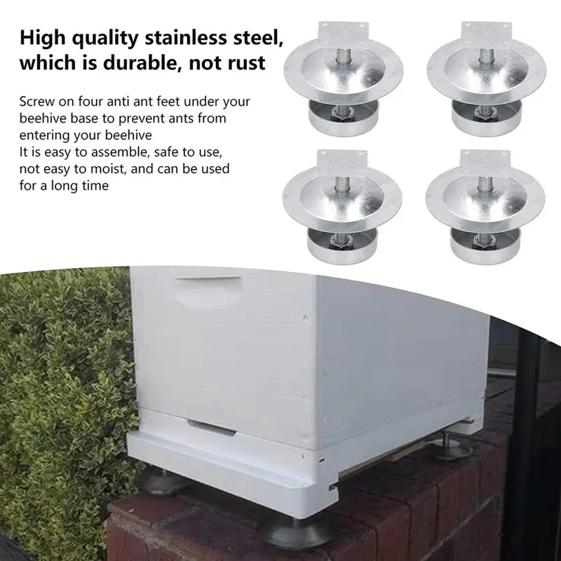 4x Beehive Base Beehive Feet 2.76'' Height Beekeeping Supplies Sturdy Portable Beekeeping Tools Beehive Support for Workshop Outdoor Home 5