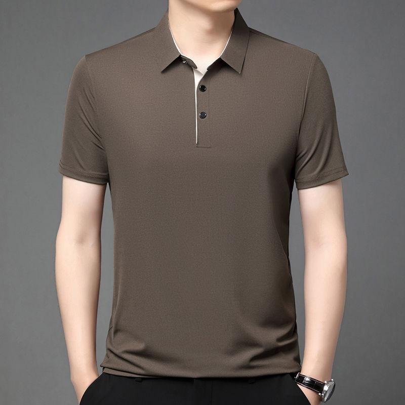 Áo Thun Polo Nam, ngắn Tay, Cao Cấp, Thích Hợp Cho Mùa Hè 2024, Phong Cách Doanh Nhân, Tay Lửng Áo, Đeo Vai, Quần Áo Nam 0