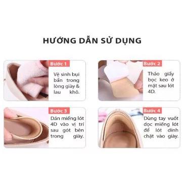 KAYFIA - Miếng lót giày 4D bảo vệ gót sau và chống tuột gót giày, miếng lót gót chân màu kem, đen 3