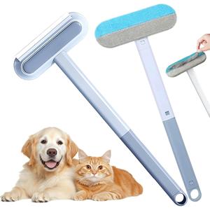 ペット脱毛ツール2パック、2025年新3 in 1犬と猫のペット用脱毛剤、カーペット、ベッド、カウチ、カーテン用の多機能脱毛リントブラシ（ブルー&ブルー）