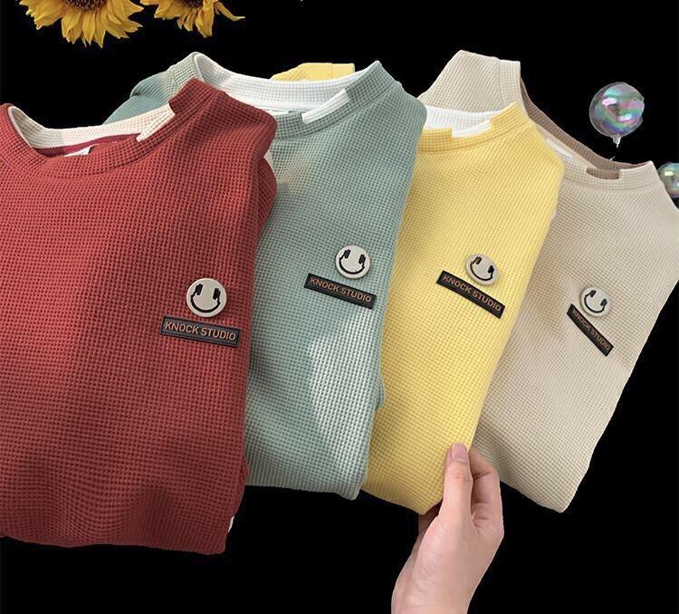 Aó thun tay lỡ chất vải tổ ong cao cấp không nhăn không xù, mặc thoáng mát LOGO thêu nổi cực dễ thương. 5