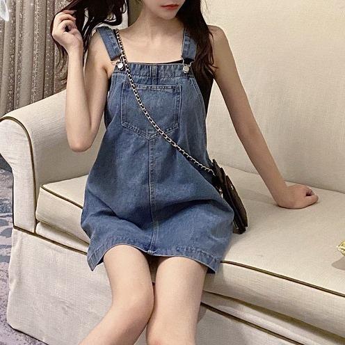 Váy yếm jean ngắn váy yếm nữ kiểu dáng trẻ trung thanh lịch_y10