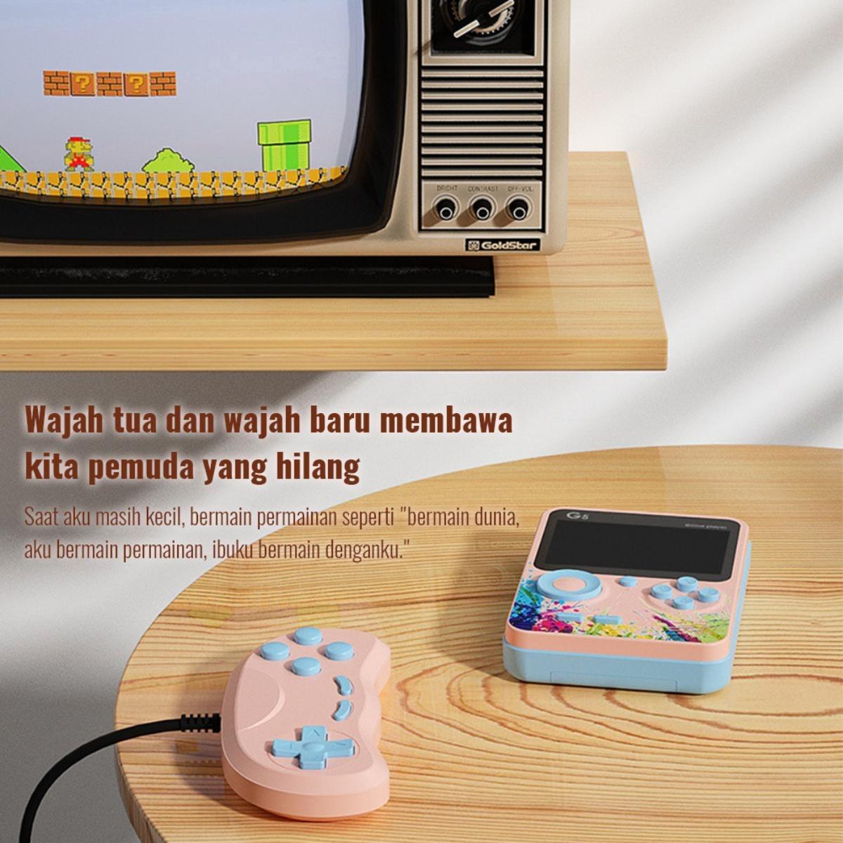 Konsol Game Boy Portable Retro Klasik, 500+ Game Bot Dalam, Kompatibel TV & Gamepad, Baterai 1000mAh, dukung 2 Player Stick G5, Hadiah Ideali untuk Fans Game Retro & Hiburan Berdua, Kualitas Terbaik untuk Pemain Game