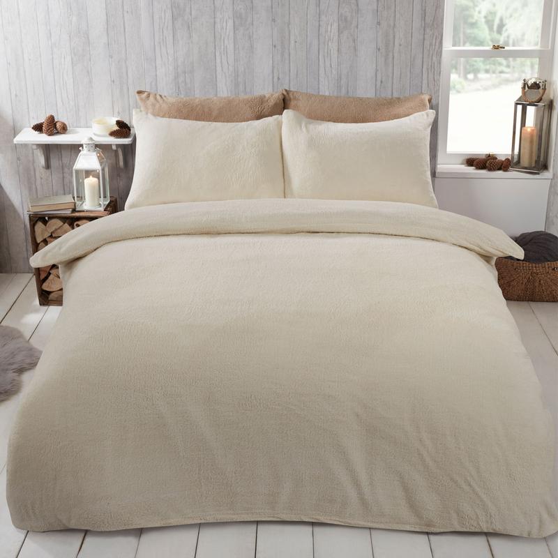 Brentfords Teddy Fleece Duvet Cover with Pillow Case Thermal Warm Bedding Set 5