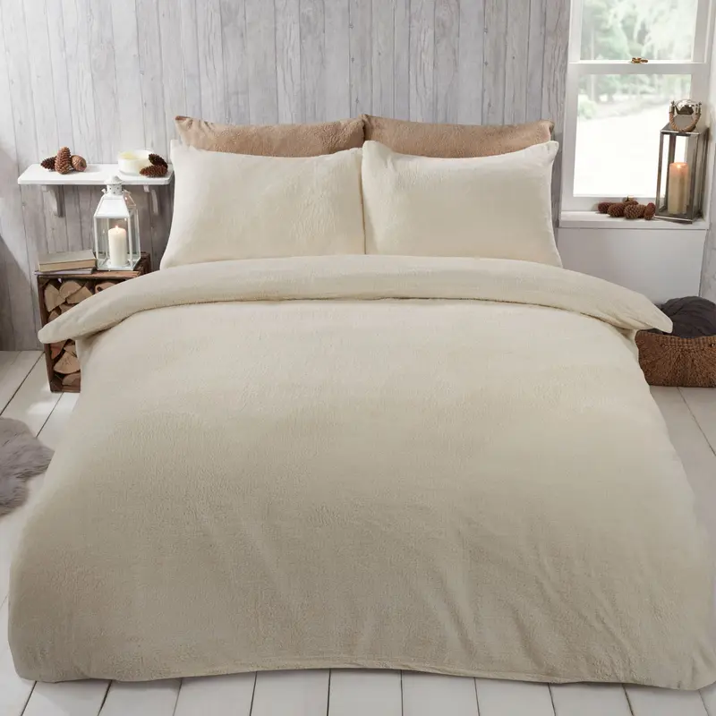 Brentfords Teddy Fleece Duvet Cover with Pillow Case Thermal Warm Bedding Set 5
