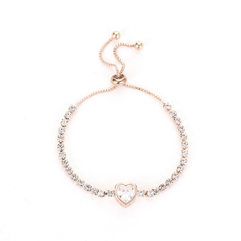 Product Introduction of New Product Fashion Love Zircon Small Fresh Imitation Big Brand Simple Dia-studded Ladies Bracelet 27