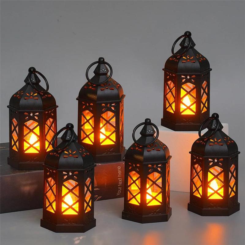 Vintage Hexagonal Hanging Light, 12pcs/box LED Candle Design Light, Decorative Light for Home Party Festival, Room Decor, Home Decor 1