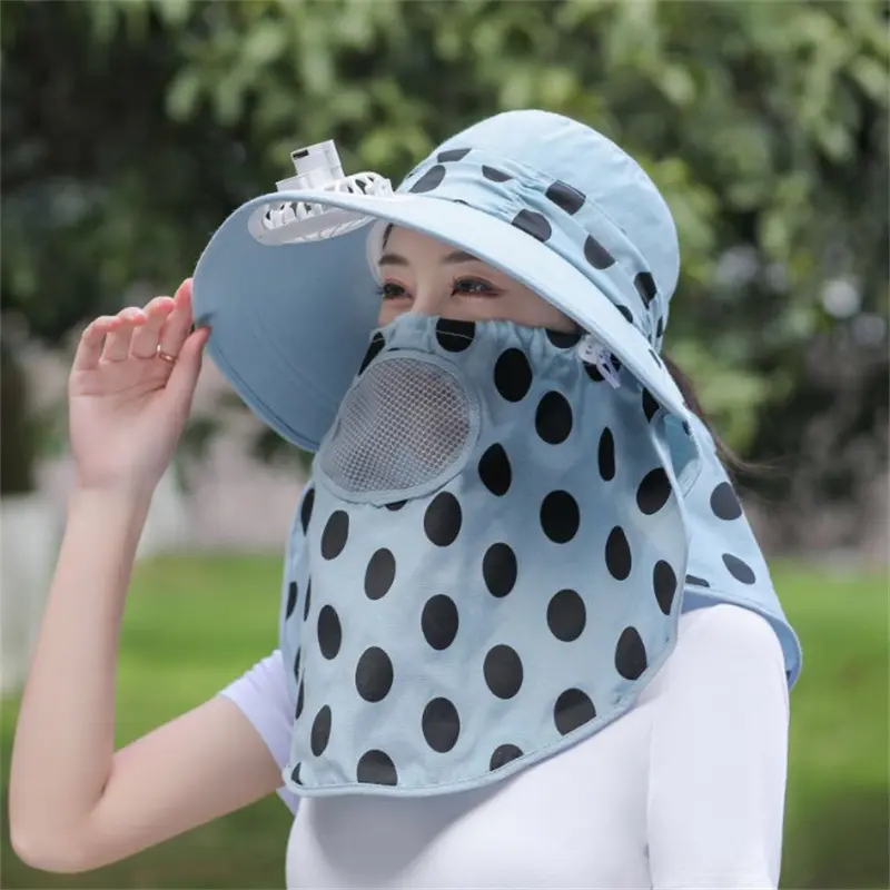 Hái Trà, Che Nắng, Chống Tia Cực Tím, Mũ Alpine, Dành Cho Nữ, Có Quạt, Chức Năng Sạc Nón